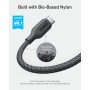 Cable USB C biotrenzado Anker [2 uds., 1,8 m], cable cargador resistente USB A a Tipo C, cable cargador USB C, carga segura