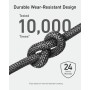 Cable USB C biotrenzado Anker [2 uds., 1,8 m], cable cargador resistente USB A a Tipo C, cable cargador USB C, carga segura