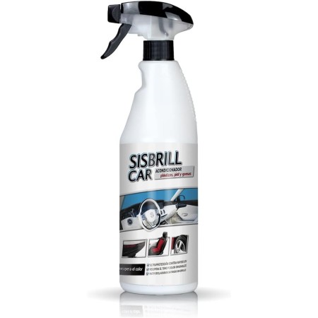 Sisbrill Car, Acondicionador de Salpicaderos, Plásticos y Piel - Abrillantador Satinado - Crema pulverizada con Tacto Seco - 750