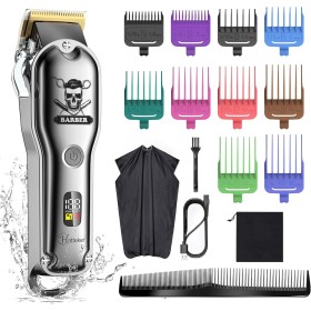 Hatteker Cortapelos Profesional Maquina de Cortar Pelos para hombre Recortadora de barba Recortador de pelo lPX7 Recargable USB