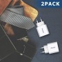 Amoner Cargador Rapida 15W 3 Puertos (2 Piezas) USB Múltiple Enchufe Compatible con iPhone 15 14 13 12 11 XS MAX XR Pro MAX Plus