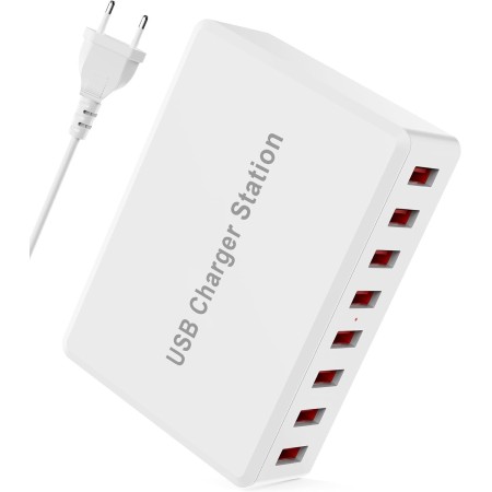 Cargador USB Multiple, Rsydmny 50W Cargador USB Carga Rapida 8 Puertos Cargador Movil, USB-A Estación de Carga, USB Charging