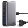 200W Cargador USB C Multiple, GAN III 8-Port USB C Cargador Portátil PD QC PPS Carga Rápida, 65W Portátil Adaptador Cargador
