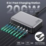 200W Cargador USB C Multiple, GAN III 8-Port USB C Cargador Portátil PD QC PPS Carga Rápida, 65W Portátil Adaptador Cargador