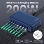 200W Cargador USB C Multiple, GAN III 8-Port USB C Cargador Portátil PD QC PPS Carga Rápida, 65W Portátil Adaptador Cargador