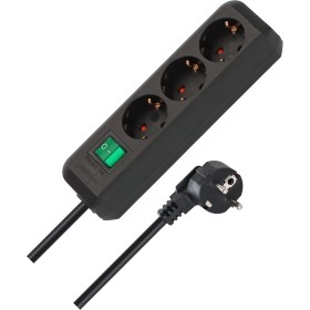 Brennenstuhl Eco-Line regleta de enchufes con 3 Tomas de Corriente (Cable de 5 m, Interruptor) Negro