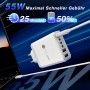 55W Cargador USB C Carga Rapida, 6 Puertos PD 25W 18W Compatible con Samsung Galaxy S25 S24 S23 iPhone 16/15/14/13/12 iPad