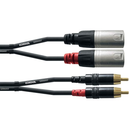 CORDIAL Cable audio doble XLR Male/Rca 3 m Cable AUDIO Essentials RCA