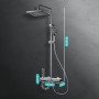JUPPLIES Columna de Ducha Termostatica con Pantalla Digital LED, Cabezal de Ducha XL estilo Lluvia, Ducha de Mano, Rociador