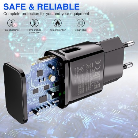 Cargador USB con Cable de Carga USB Tipo C para Samsung Galaxy S8 S8+ S9+ S10 S10 Plus S10e A50 A51 A72 A12 A10e A32 A42 5G Note