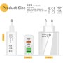 Cargador de movil Cargador USB 5 Puertos de Carga 65W Carga rápida Adaptador USB C Cargador Universal Apto para Todo Tipo de