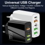 Cargador de movil Cargador USB 5 Puertos de Carga 65W Carga rápida Adaptador USB C Cargador Universal Apto para Todo Tipo de