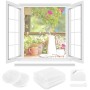 Mosquitera para Ventana 2 Set - 110 x 130 CM - BLANCA, No es Necesario Taladrar, CON Cúter, Adhesivo, Se Puede Cortable DIY