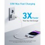 Anker Cargador iPhone Carga Rapida de 33W, 323 Cargador USB C, Compacto con Dos Puertos para iPhone 16/15/14, 16/15/14 Pro MAX,