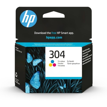 HP 304 N9K05AE, Tricolor, Cartucho de Tinta Original, compatible con impresoras de inyección de tinta HP DeskJet 2620, 2630,