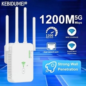 Repetidor WiFi de 1200Mbps, enrutador inalámbrico, amplificador de red