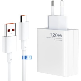 VoltWave XiaoMi Cargador 120W Rápido Cargador para XiaoMi 14, 13, 12, 13t, 12t, 12s, Redmi Note K70, K60, K50, 12, 11ProPlus,