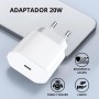 Cargador USB C 20W Carga Rápida PD 3.0, Cargador iPhone y Enchufe Compatible con iPhone 16/15/14/13/12/11 Pro MAX, SE, iPad,
