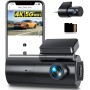 GKU Dashcam Cámara Coche 4K/2.5K, 5GHz WiFi Dash CAM Coche con Tarjeta SD de 64GB, Camara Coche Grabadora,170° Gran