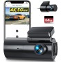 GKU Dashcam Cámara Coche 4K/2.5K, 5GHz WiFi Dash CAM Coche con Tarjeta SD de 64GB, Camara Coche Grabadora,170° Gran