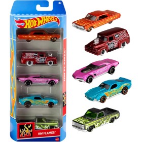 Hot Wheels - Paquete de 5 autos a escala 1:64, regalo para coleccionistas y niños a partir de 3 años (los estilos pueden