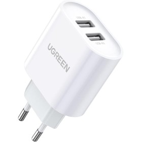 UGREEN 17W Cargador de Pared con Doble USB Puertos 5V 2.4A y 5V 1A, Enchufe USB para iPhone 13 12 XR XS X 8, iPad Mini, Galaxy