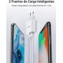 UGREEN 17W Cargador de Pared con Doble USB Puertos 5V 2.4A y 5V 1A, Enchufe USB para iPhone 13 12 XR XS X 8, iPad Mini, Galaxy