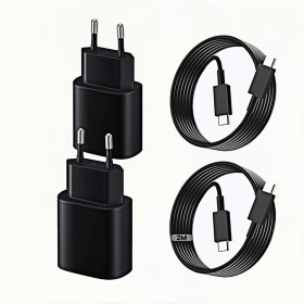 25W USB C Cargador 2-Pack Cargador Rápido con Cable de Carga de 2m,Super Fast Charger,Adaptador de Corriente para Teléfono