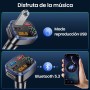 Gizmovine Transmisor FM Bluetooth Coche con Refuerzo de Graves, Parrot Manos Libres, Adaptador Mechero para Musica Radio, USB C
