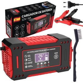 SweetSolutions© Cargador Baterias Coche 12V6A | Cargador De Batería Coche con Función Inteligente | Reparación Automática |