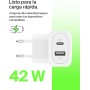Belkin BoostCharge Cargador de Pared con Dos Puertos de 42 W, USB-C y USB-A, Carga rápida, para la Serie iPhone 16, 15, Samsung