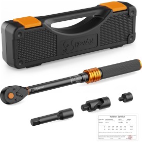 Llave Dinamometrica Moto 3/8 Pulgadas, 72 Dientes Reversible, Llave Dinamométrica 5-60 Nm para Bicicleta, Moto y Coche, con