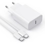 Cargador Carga Rapida for iPhone 16/16 Pro/16 Pro Max/16 Plus/16e/15/iPad Pro/Air/Mini 20W Carregador USB C con 2M Cable