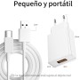 18W Cable Cargador 3.0 USB Tipo C, Cargador de Carga Rápida para Xiaomi Redmi Note 12, 11, 10, A2, 8, 10 Pro,F3, 11i, 10S, 11T,