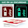 Señal Salida Homologada - 16x32 cm - Clase B D≤10m - PVC Luminiscente - Señal Certificada en Sostenibilidad - Cartel