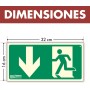 Señal Salida Homologada - 16x32 cm - Clase B D≤10m - PVC Luminiscente - Señal Certificada en Sostenibilidad - Cartel