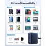 200W Cargador USB C Multiple, 6-Puertos GAN III Enchufe Cargador, 65W PD+QC Carga Rapida Portátil Adaptador con 4 Tipo C y 2