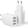 Cargador Enchufe USB Multiple 2Pack, Carregador USB Charger 3 Puerto 15W/3A Cargador Movil para iPhone 16e/16 Pro