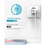 Cargador Enchufe USB Multiple 2Pack, Carregador USB Charger 3 Puerto 15W/3A Cargador Movil para iPhone 16e/16 Pro