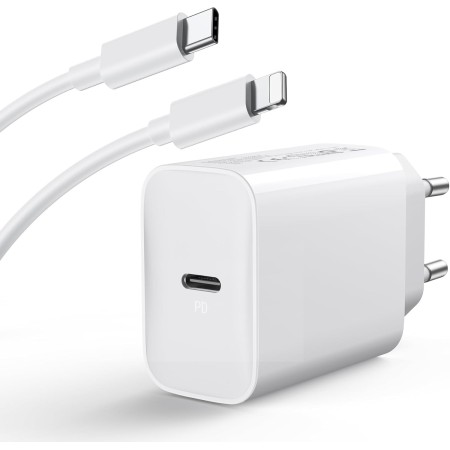 Cargador Carga Rapida for iPhone 14/14 Pro/14 Pro Max/14 Plus 13 12 11 SE XR X XS 8 7, iPad Air Mini, AirPods, 30W USB C