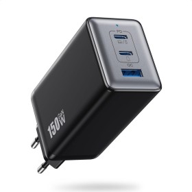150W Cargador USB C, 3 Puertos GAN IV Tech Enchufe Cargador PD QC PPS 100W Carga Rápido Portátil USB Adaptador para MacBook