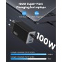 150W Cargador USB C, 3 Puertos GAN IV Tech Enchufe Cargador PD QC PPS 100W Carga Rápido Portátil USB Adaptador para MacBook