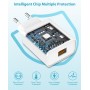 Cargador USB Carga Rapida 18W con Quick Charge 3.0, Enchufe USB Cargador Movil Carga Rapida Cargador Rapido con Cable USB C de