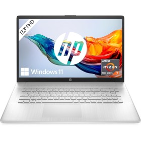 HP Ordenador portátil con Pantalla FHD de 17,3 Pulgadas, AMD Ryzen 7 5700U, RAM DDR4 de 16 GB, SSD de 512 GB, gráficos AMD