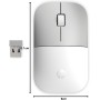 HP Z3700 - Ratón inalámbrico (1200 PPP, Tecnología LED Azul, Puerto USB, Batería de 16 Meses de Duración, Windows Vista 7/8/10),