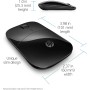 HP Z3700 - Ratón inalámbrico (1200 PPP, Tecnología LED Azul, Puerto USB, Batería de 16 Meses de Duración, Windows Vista 7/8/10),
