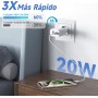 Cargador USB C de 20W - Carga Súper Rápida de Doble Puerto con Cable USB C de 2M, Adecuado para iPhone 16/15, para Samsung