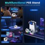 Fenolical Soporte Delgado para PS5/PS5, estación de Carga extraíble con Ventilador de 3 Niveles y luz, controlable