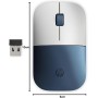 HP Z3700 - Ratón inalámbrico (1200 PPP, Tecnología LED Azul, Puerto USB, Batería de 16 Meses de Duración, Windows Vista 7/8/10),