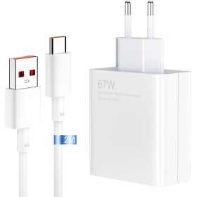 VoltWave 67W Xiaomi rápido Cargador de Pared de Carga rápida para Redmi Note 13 Pro, Xiaomi 14, 13, 12, 12t, 12s, Nota K60, K50,